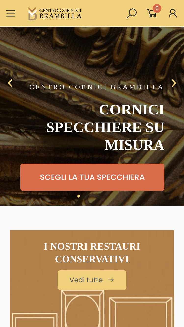 Cornici Brambilla sito web smartphone