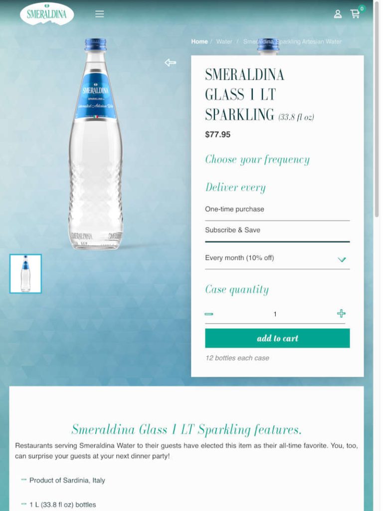 tablet sito acqua Smeraldina