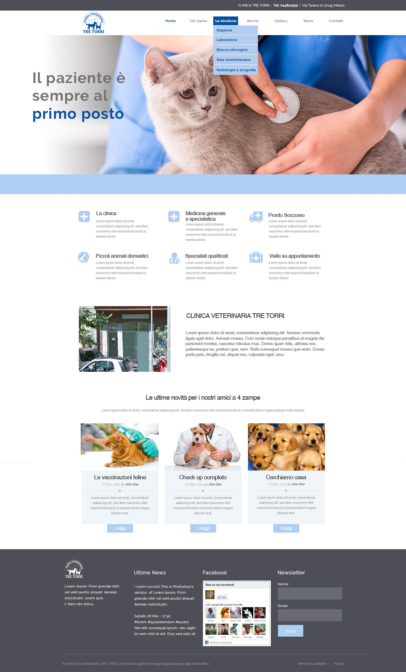 Restyling sito web per clinica veterinaria