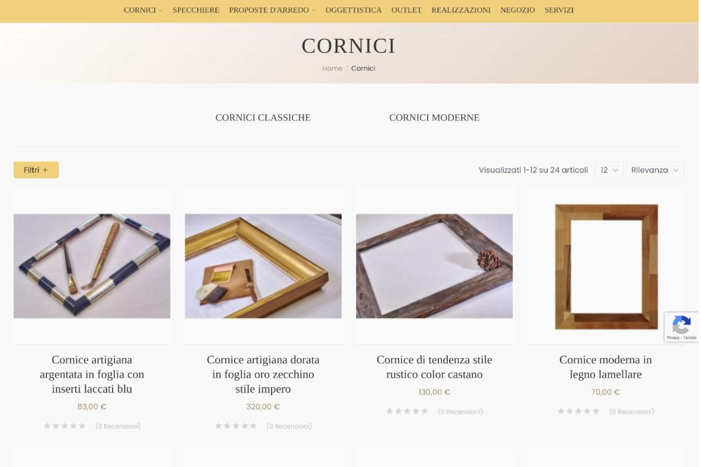 Cornici Brambilla sito web