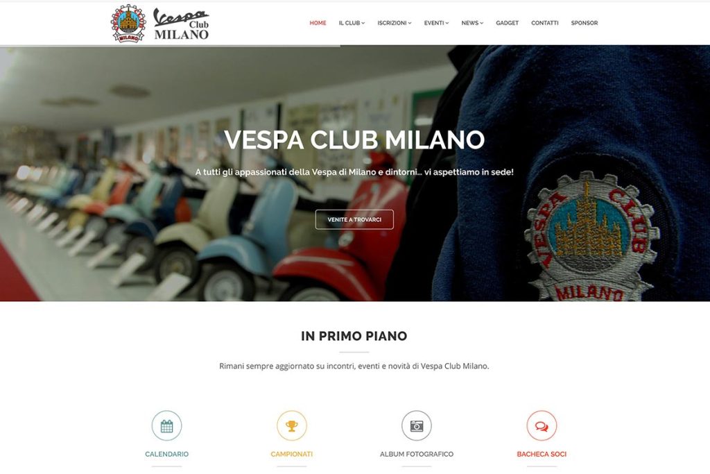 Sito web vespa club home page