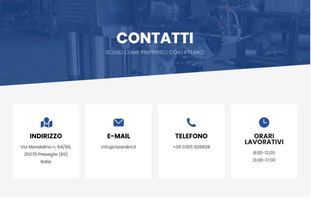 mockup sito aziendale rizzardini