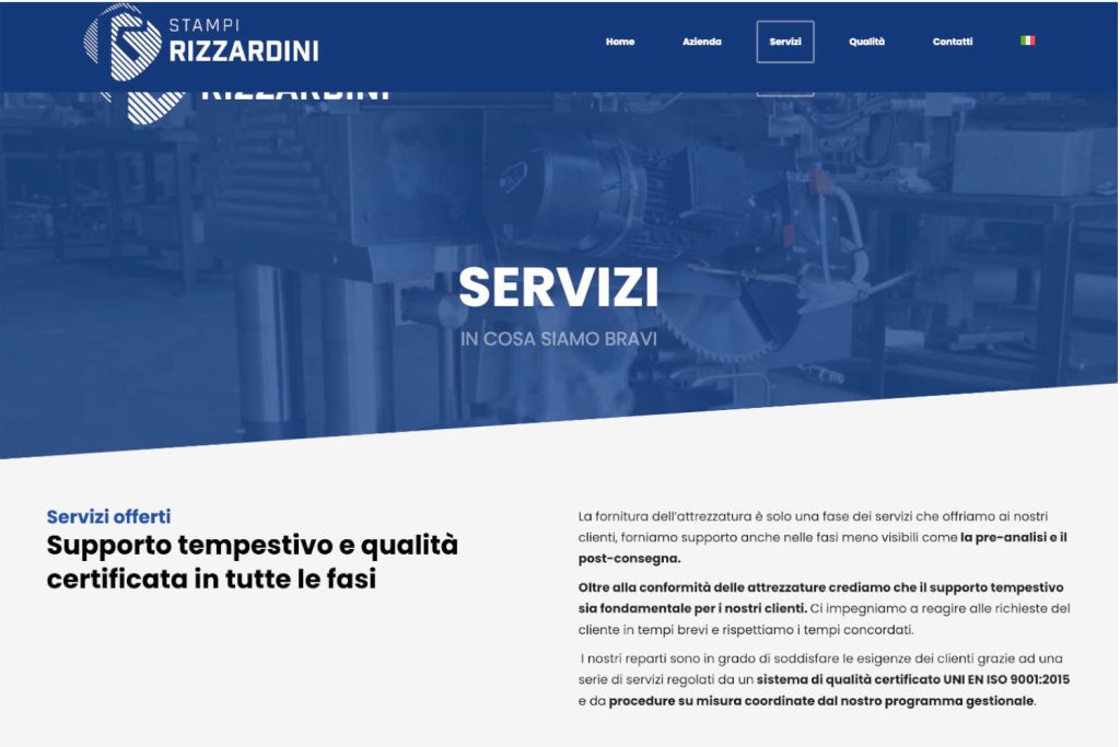 mockup sito aziendale rizzardini